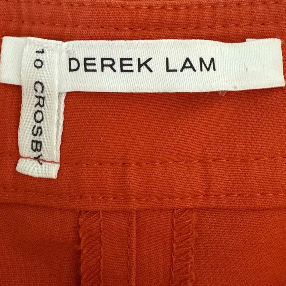 Derek Lam 10 Crosby Orange Cotton Blend Cuffed Shorts Womens‎ Size 10 Chic
